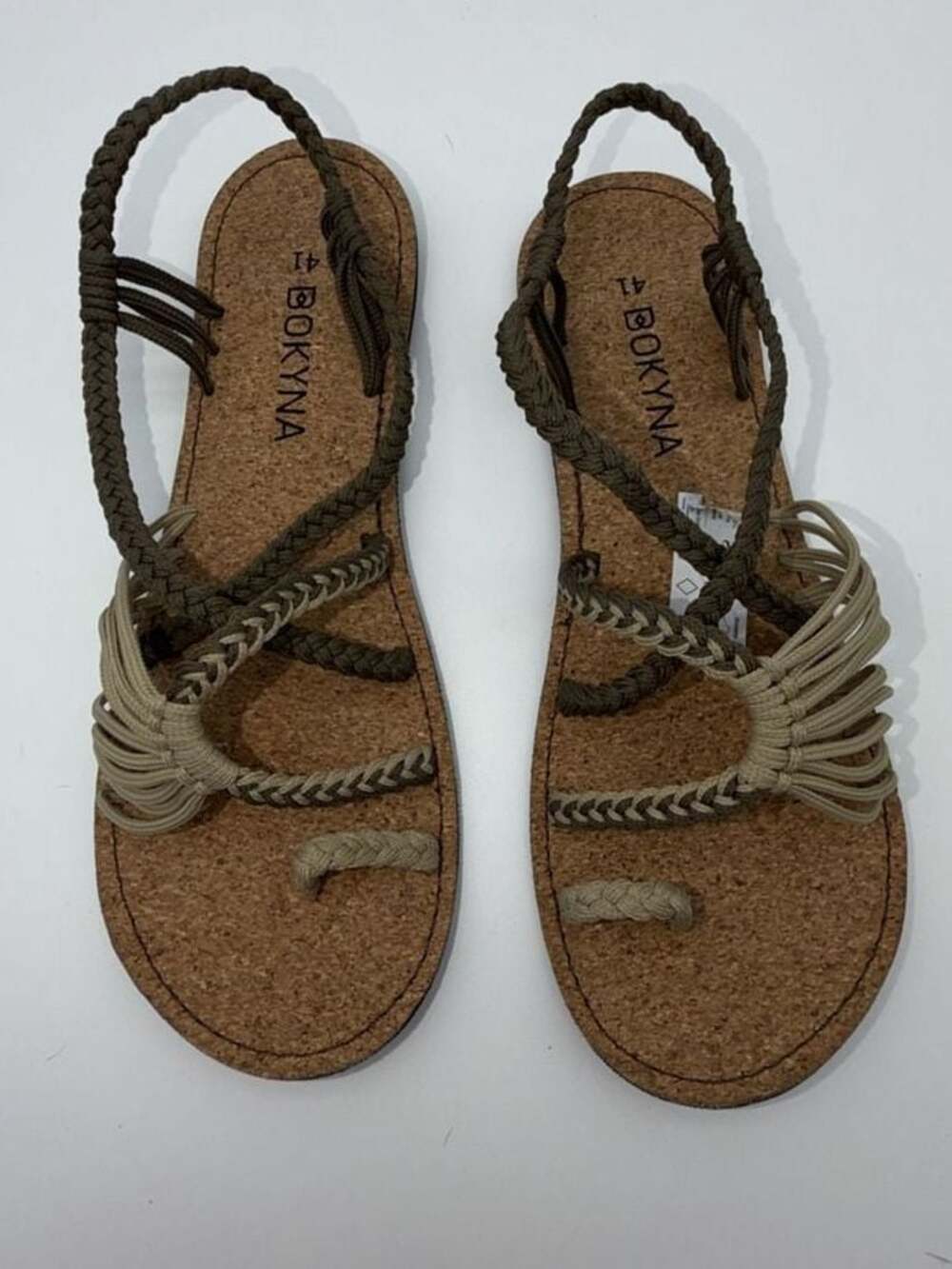 Bokyna Soulmate Braided Strappy Sandals with Cork Footbed